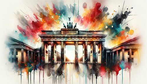Aquarel Brandenburger Tor in Berlijn