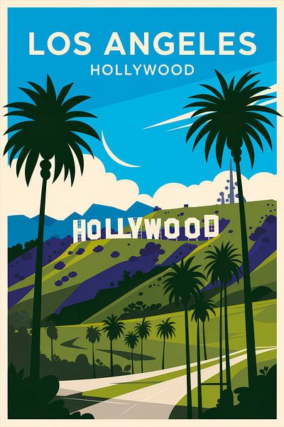 Los Angeles Vintage Travel Poster von Poster Art Shop