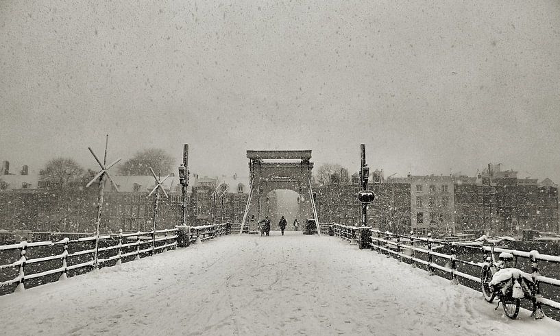 Magere brug in de Sneeuw II von Frank de Ridder