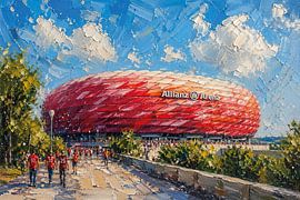 Gemälde des Bayern-Stadions in München. von Galerie Hoppenbrouwers