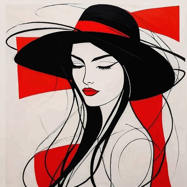 Peinture minimaliste d'une femme par MIROKKU