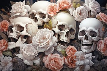 Peinture de crânes sur Digitale Schilderijen