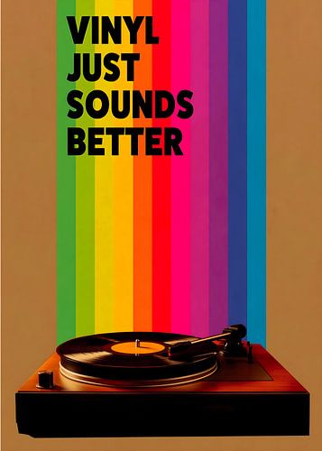 Affiche rétro « Le vinyle, c'est tout simplement mieux »