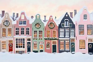 Weihnachtshäuser | Verschneite Holländische Häuser