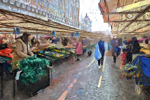 Markt Rotterdam schilderij
