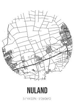 Nuland (Noord-Brabant) | Landkaart | Zwart-wit van Rezona