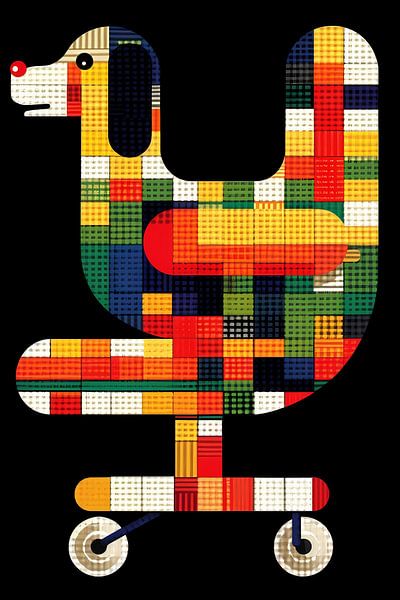 Abstract dog in Colourful office chair by Imperial Art House