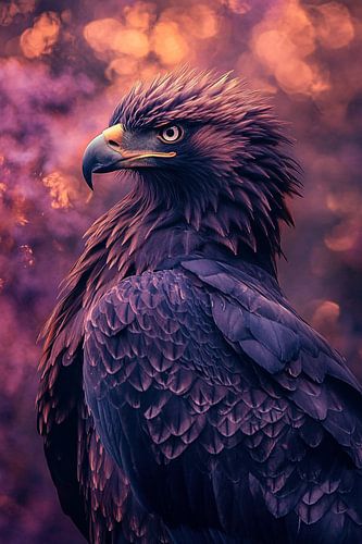 Gedetailleerd adelaar portret in kleur