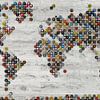 Weltkarte Kronkorken von Frans Blok