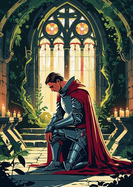 Chevalier en dévotion silencieuse par Pixelbull Design