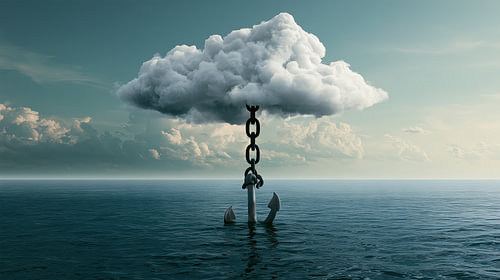 Ankerkette aus den Wolken – Surrealismus