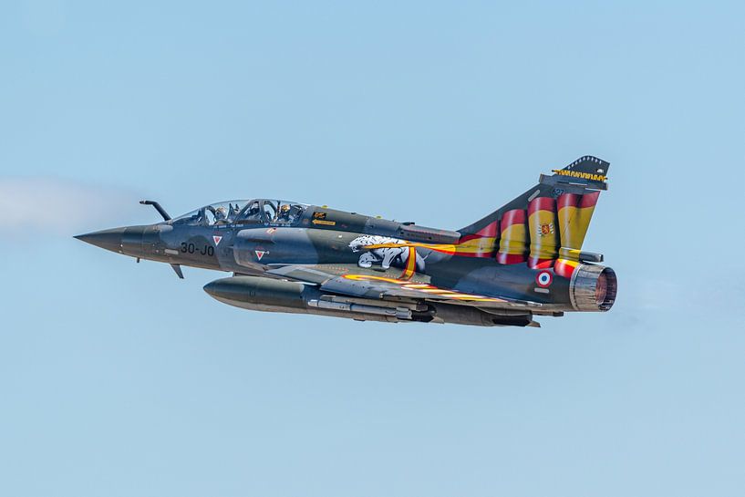 Take-off of this beautiful French Dassault Mirage 2000D (30-J0) during the Tiger Meet 2016 at Zarago by Jaap van den Berg