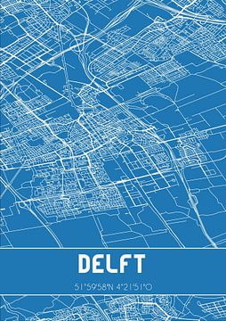 Blueprint | Map | Delft (South Holland) by Rezona