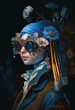 Girl with the Blue Flowers by Jacqueline D