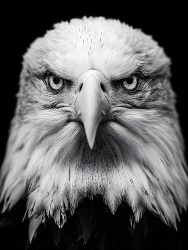 Adelaar - Majestueus uitzicht in zwart-wit