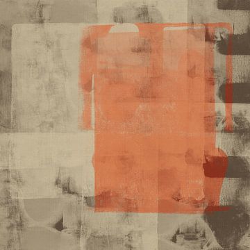 Abstrait d'inspiration japonaise dans une palette rétro chaleureuse sur Art minimaliste abstrait