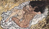 De omhelzing, Egon Schiele - 1917 van Het Archief thumbnail