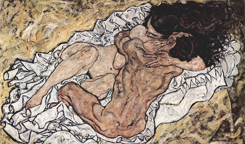 De omhelzing, Egon Schiele - 1917 van Het Archief