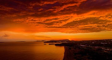 Fiery setting sun by Stabij