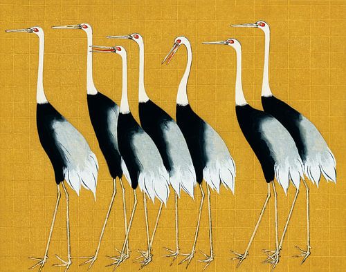 Japan Kraanvogels op Geel