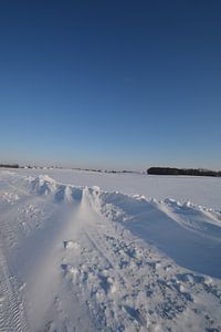 Schneeverwehungen bei Neukamp, Putbus, Insel Rügen