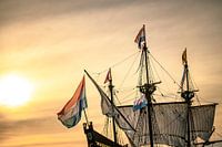 Old sailing ship at the river IJssel during the 2018 Sail Kampen