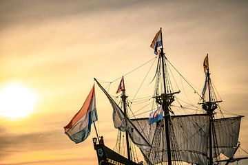 Old sailing ship at the river IJssel during the 2018 Sail Kampen by Sjoerd van der Wal