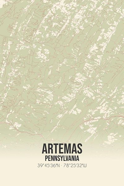Vintage map of Artemas (Pennsylvania), USA. by Prints of Place