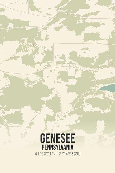 Vintage map of Genesee (Pennsylvania), USA. by Prints of Place