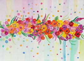 A feast of summer flowers (watercolour)