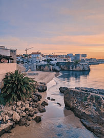 Morning in Cascais with Pink Sunrise Over the Atlantic