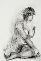 Nude model Drawing, Nude model Drawing, Dessin de Modèle Nu, Aktmodell Zeichnung