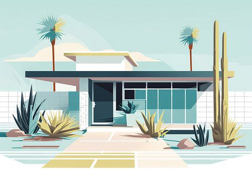 Modernisme Americana bungalow jaren vijftig USA