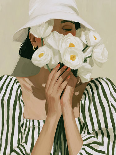 Renoncule « White Hat »