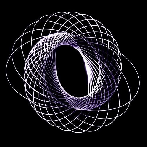 Playing with light, a spiral made with a flashlight.