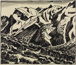 August Babberger - Berglandschaft im Bergell
