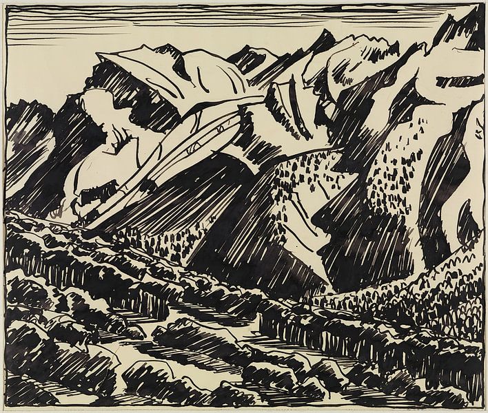 August Babberger - Berglandschap in de Bergell van Peter Balan