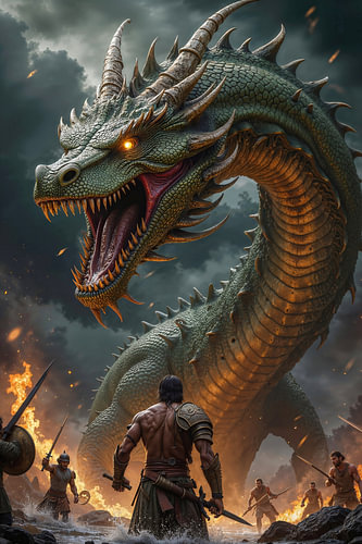 Fantasy Wall Art & Poster: VARKARYN - The Dragon and Terror of the Vikings
