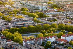 luchtfoto van een wijk in het centrum van Den Haag