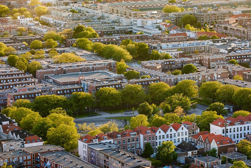 photo aérienne d'un quartier du centre de La Haye par gaps photography