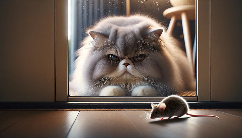 Cat frowns and mouse jokes by artefacti