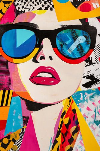 Kleurrijk Pop Art gezicht