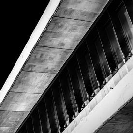 Abstract lines and shapes, detail of a contemporary concrete bui by Werner Lerooy