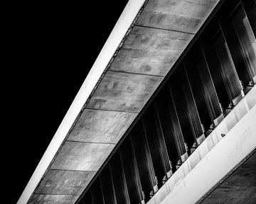 Abstract lines and shapes, detail of a contemporary concrete bui by Werner Lerooy
