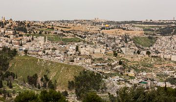 Zicht op de oude stad Jerusalem in Israël