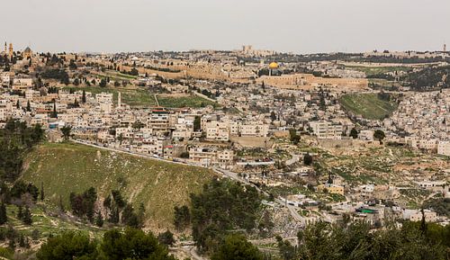 View of the ancient city of Jerusalem in Israel