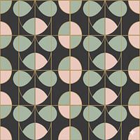 Seamless Pattern Geometric Pastel – Modern Abstract Circles on Black
