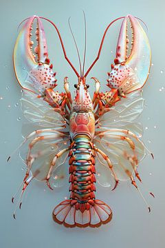 Lobster Luxe - Schmetterlingsfantasie rot #1 von Marianne Ottemann - OTTI