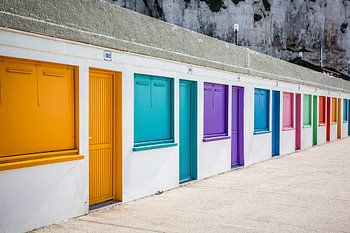 Colorful Beach Cabins in Étretat, Normandy Coast