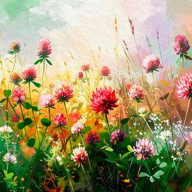 Ein Sommerbild: Blühender Rotklee von Studio Pieternel